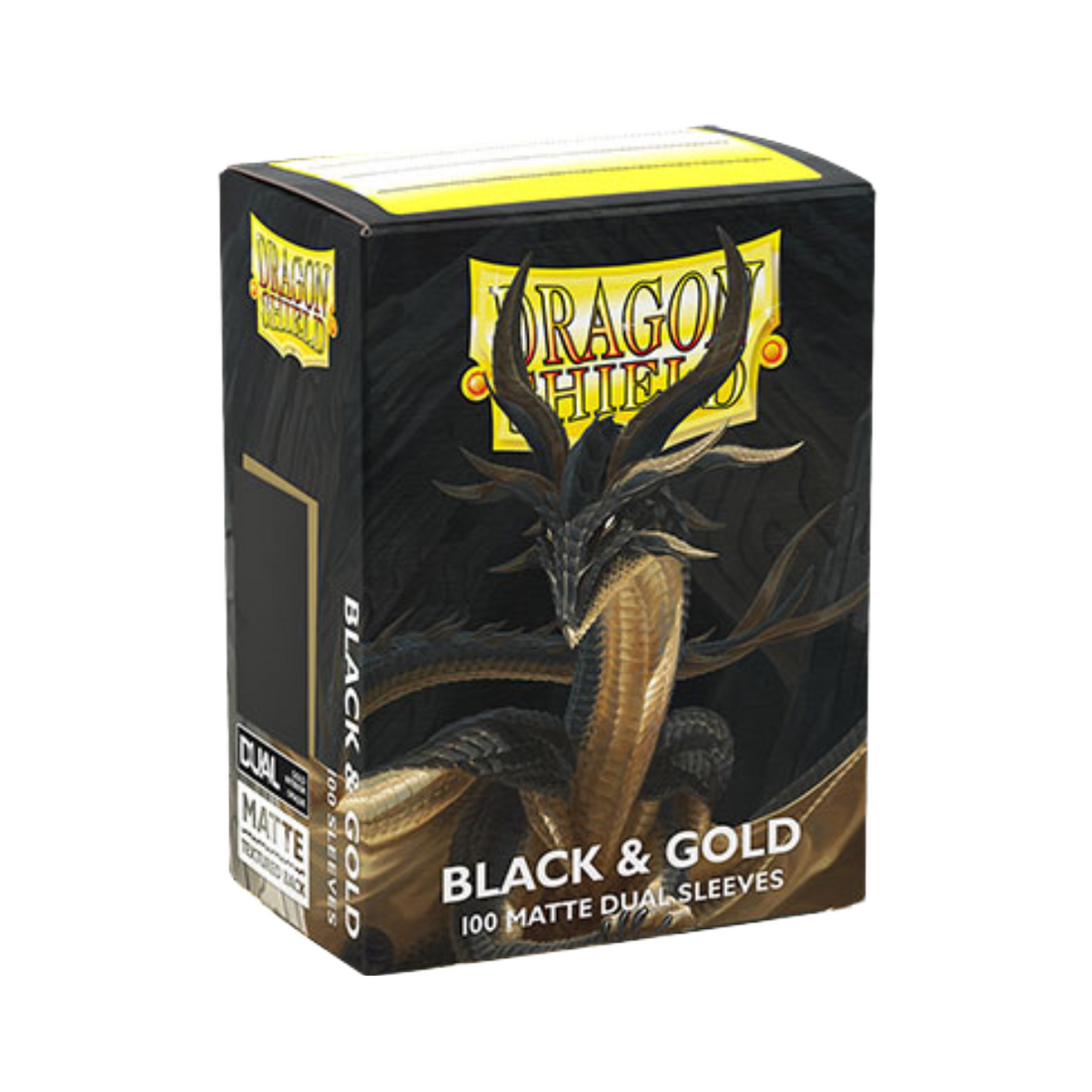 Dragon Shield Sleeves:Standard DUAL- Matte Black & Gold (100 ct.)