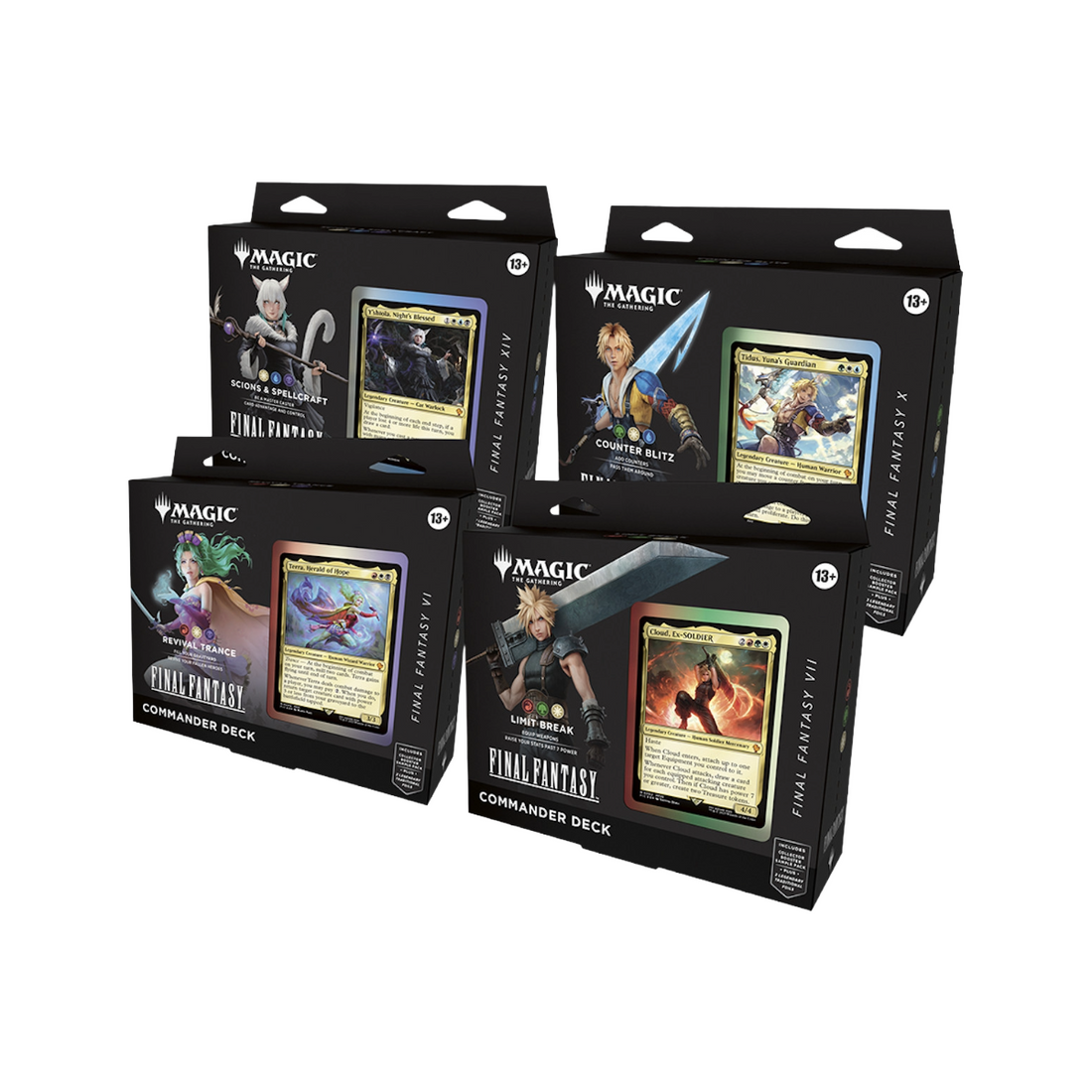 MTG Final Fantasy Commander Deck Display (4 decks) ING
