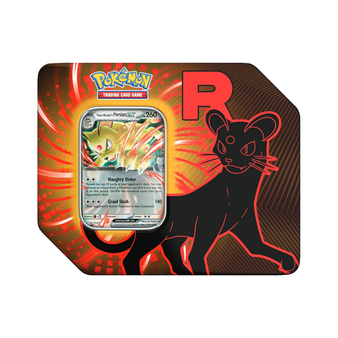 Pokémon TCG Team Rocket Tin MewTwo, Persian o Nidoking INGLÉS