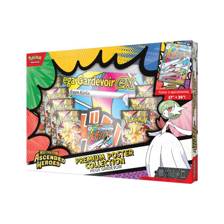 PREVENTA Pokémon Ascended Heroes Premium Poster Collection Mega Lucario o Mega Gardevoir Inglés