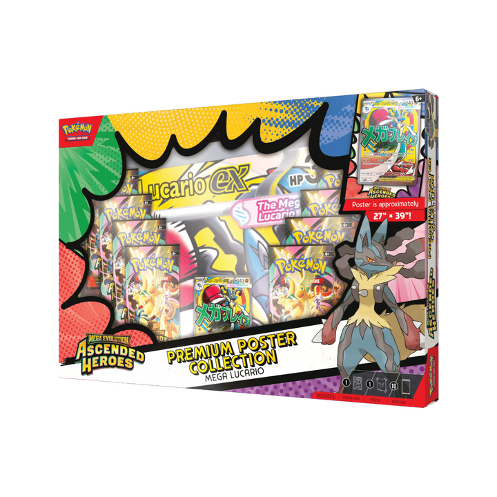 PREVENTA Pokémon Ascended Heroes Premium Poster Collection Mega Lucario o Mega Gardevoir Inglés