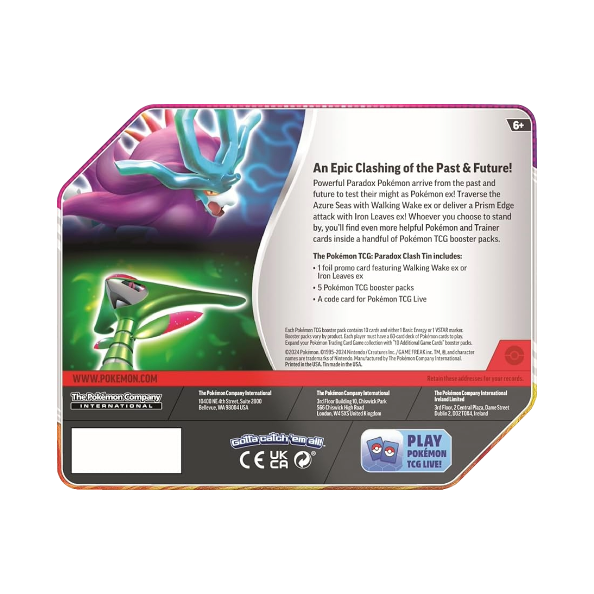 Pokémon TCG: Paradox Clash Tin (Walking Wake ex)