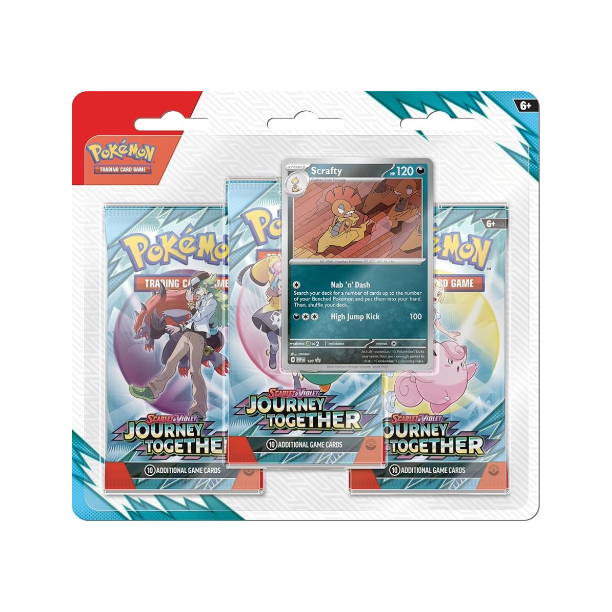 Pokémon TCG: Scarlet & Violet—Journey Together Three-Booster Blister - Scrafty