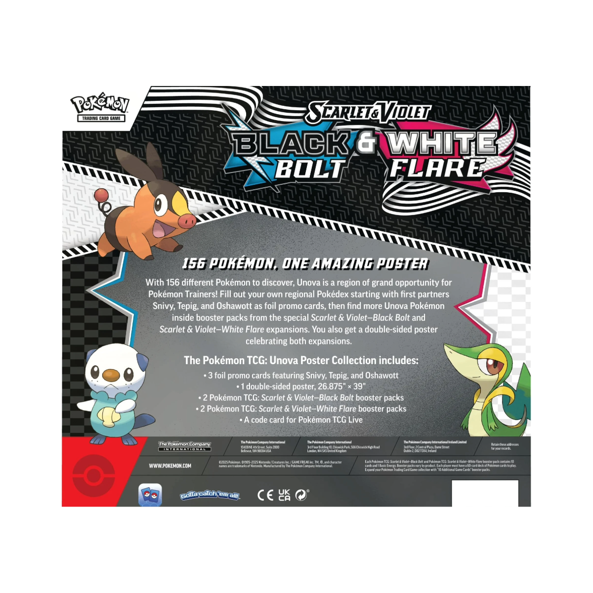 Pokemon Tcg Black Bolt & White Flare Poster Collection Inglés