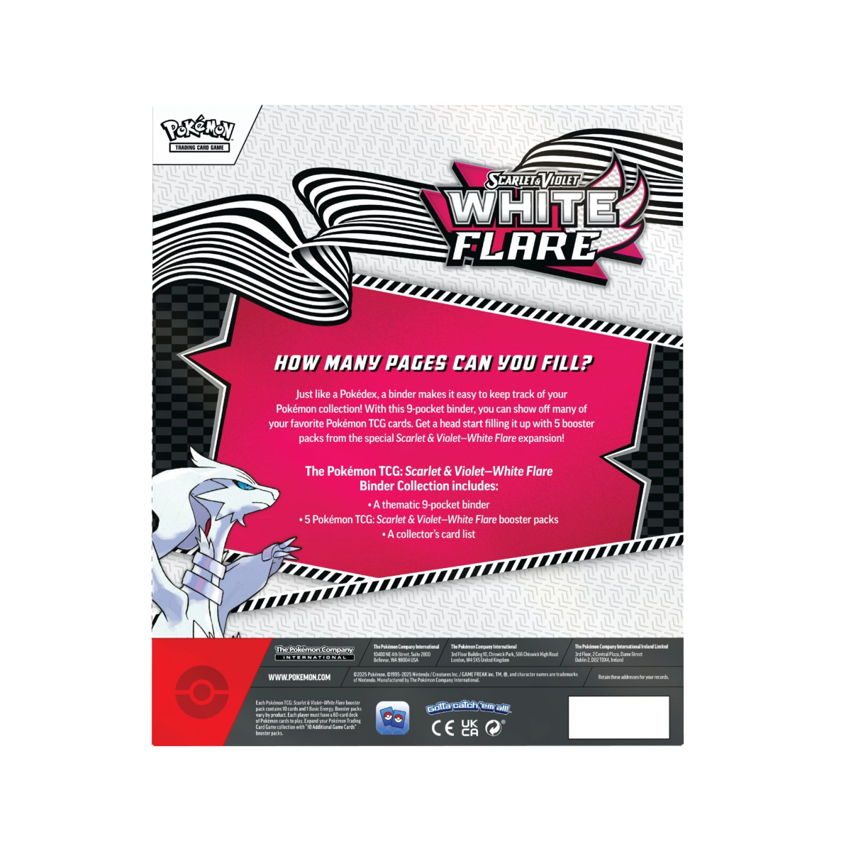 Pokemon Tcg White Flare Binder Collection Unova Inglés