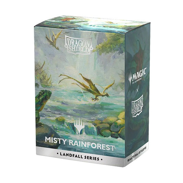 Dragonshield Sleeves: Standard DUAL- Matte 'MTG Landfall Series- Misty Rainforest' Art (100 ct.)
