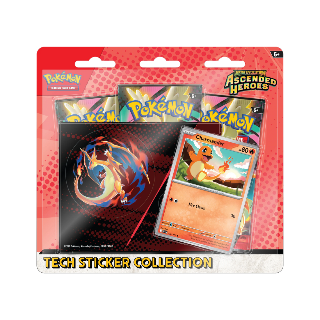 Pokémon Ascended Heroes Tech Sticker Collection Charmander o Gastly Inglés