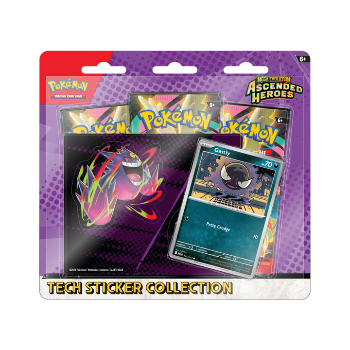PREVENTA Pokémon Ascended Heroes Tech Sticker Collection Charmander o Gastly Inglés