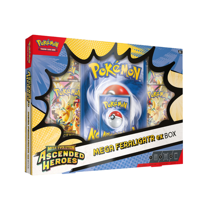 PREVENTA Pokémon Ascended Heroes Mega Meganium/Emboar/Feraligatr ex Box ING