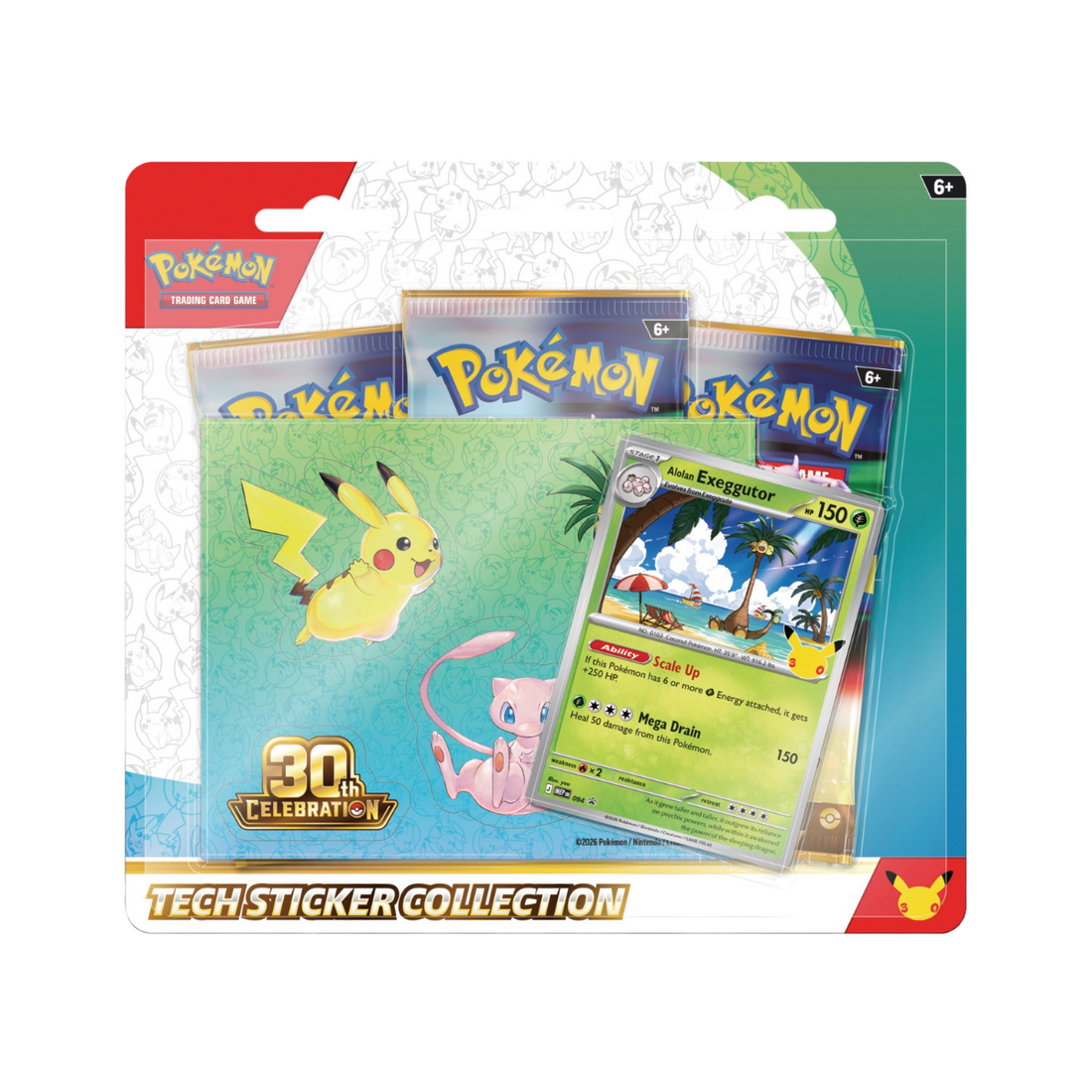 PREVENTA PAQUETE Pokémon TCG: 30th Celebration-Tech Sticker Collection Inglés y Español
